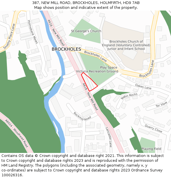 387, NEW MILL ROAD, BROCKHOLES, HOLMFIRTH, HD9 7AB: Location map and indicative extent of plot