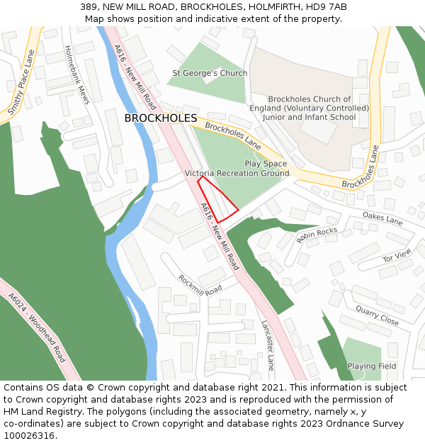 389, NEW MILL ROAD, BROCKHOLES, HOLMFIRTH, HD9 7AB: Location map and indicative extent of plot