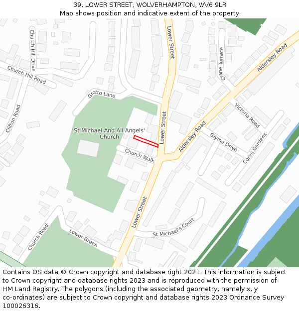 39, LOWER STREET, WOLVERHAMPTON, WV6 9LR: Location map and indicative extent of plot