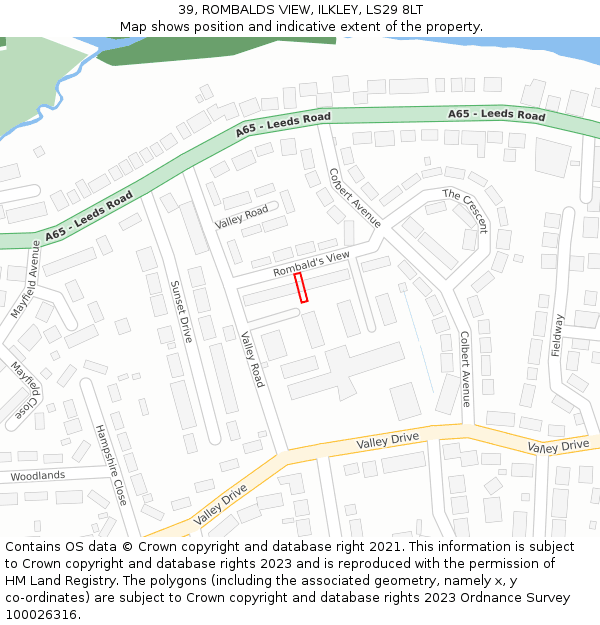 39, ROMBALDS VIEW, ILKLEY, LS29 8LT: Location map and indicative extent of plot