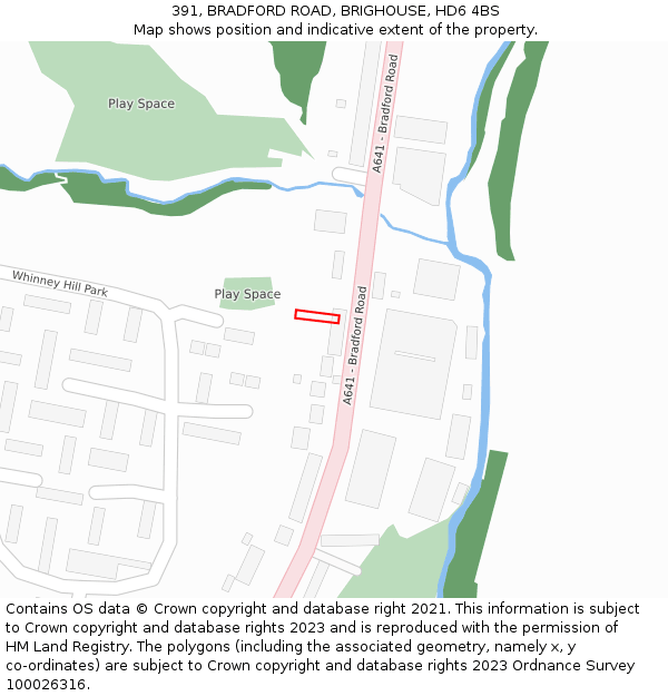 391, BRADFORD ROAD, BRIGHOUSE, HD6 4BS: Location map and indicative extent of plot