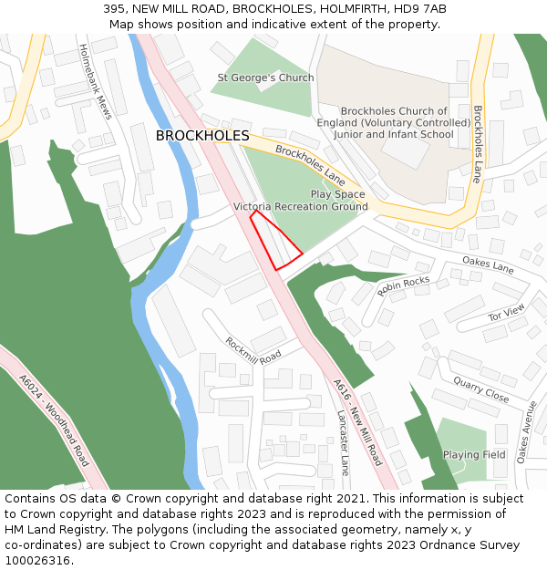 395, NEW MILL ROAD, BROCKHOLES, HOLMFIRTH, HD9 7AB: Location map and indicative extent of plot