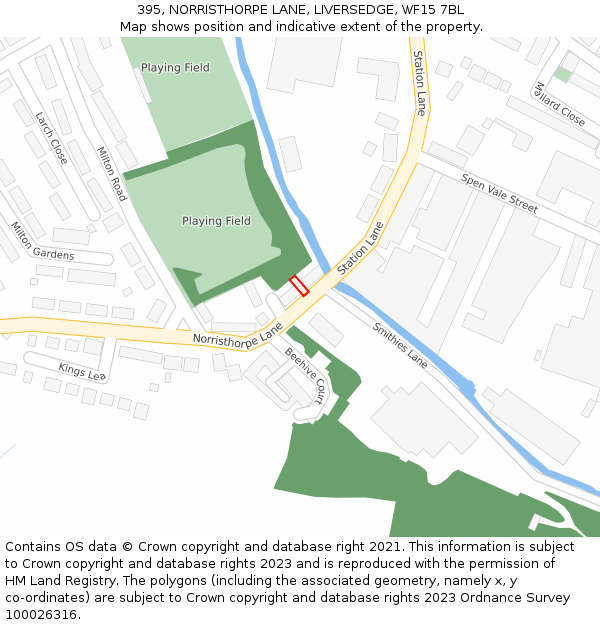 395, NORRISTHORPE LANE, LIVERSEDGE, WF15 7BL: Location map and indicative extent of plot