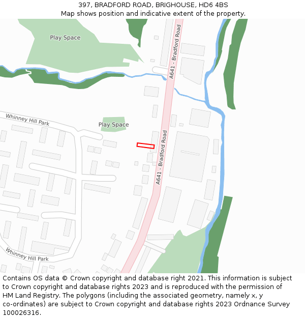 397, BRADFORD ROAD, BRIGHOUSE, HD6 4BS: Location map and indicative extent of plot