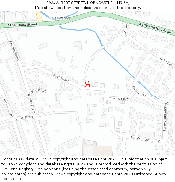 39A, ALBERT STREET, HORNCASTLE, LN9 6AJ: Location map and indicative extent of plot