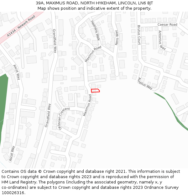 39A, MAXIMUS ROAD, NORTH HYKEHAM, LINCOLN, LN6 8JT: Location map and indicative extent of plot
