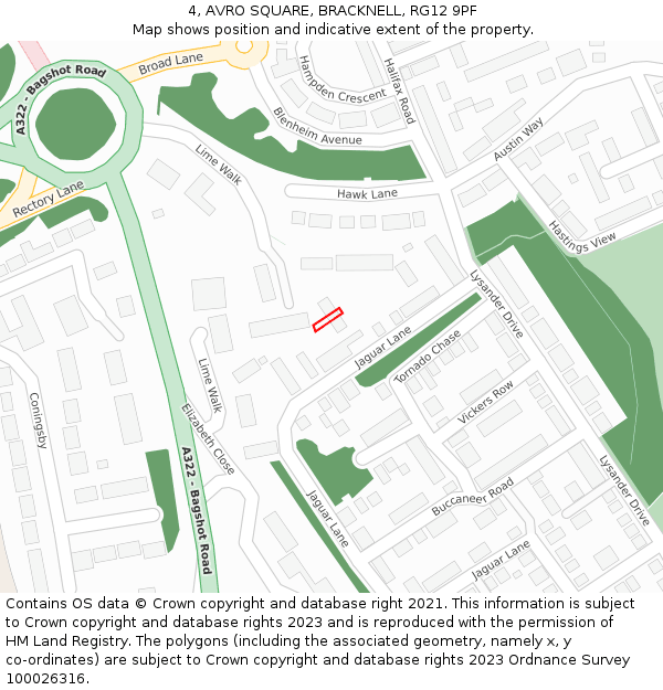 4, AVRO SQUARE, BRACKNELL, RG12 9PF: Location map and indicative extent of plot