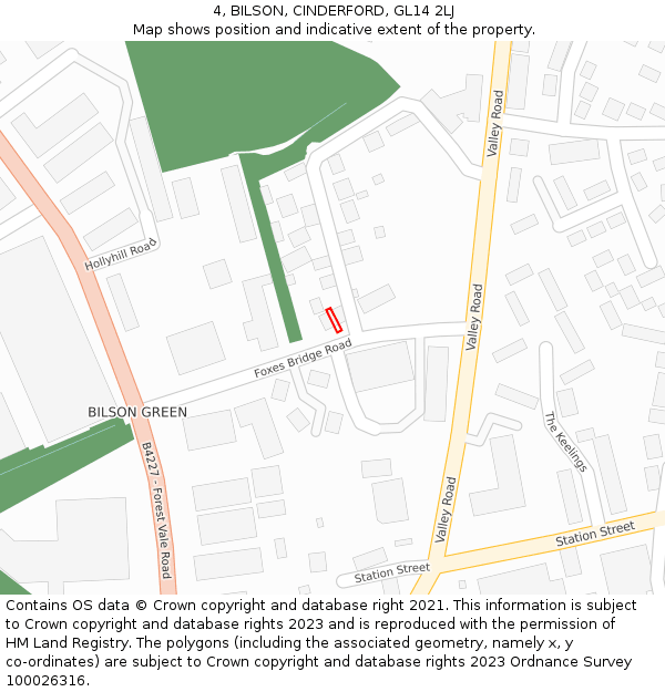 4, BILSON, CINDERFORD, GL14 2LJ: Location map and indicative extent of plot