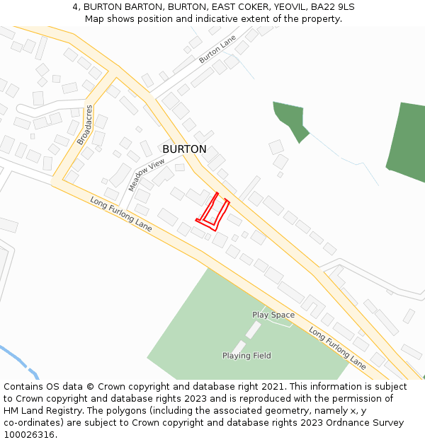4, BURTON BARTON, BURTON, EAST COKER, YEOVIL, BA22 9LS: Location map and indicative extent of plot