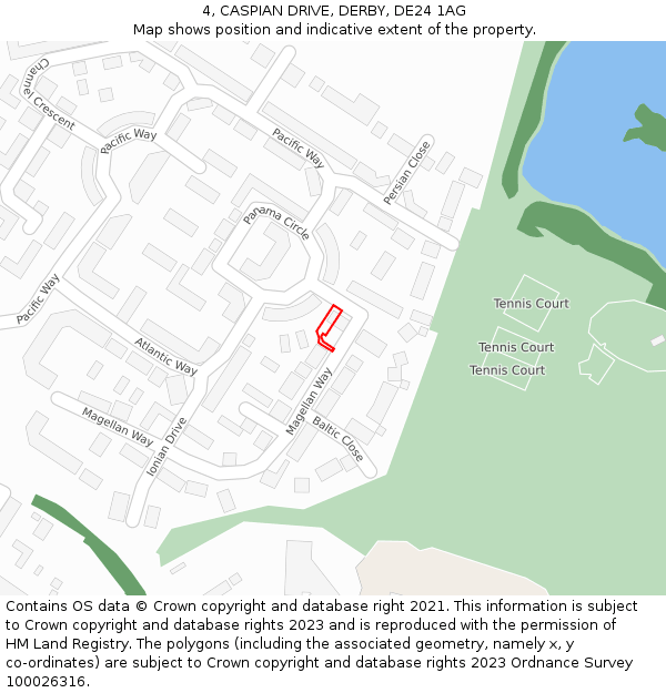 4, CASPIAN DRIVE, DERBY, DE24 1AG: Location map and indicative extent of plot