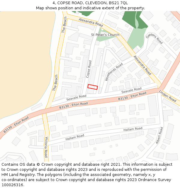 4, COPSE ROAD, CLEVEDON, BS21 7QL: Location map and indicative extent of plot