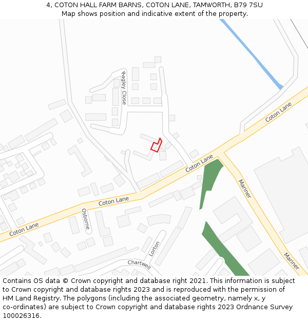 4, COTON HALL FARM BARNS, COTON LANE, TAMWORTH, B79 7SU: Location map and indicative extent of plot