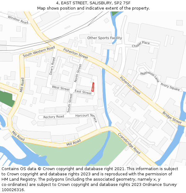 4, EAST STREET, SALISBURY, SP2 7SF: Location map and indicative extent of plot