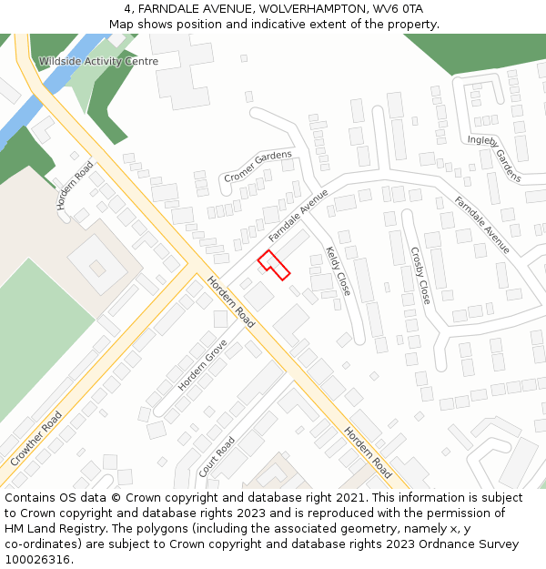 4, FARNDALE AVENUE, WOLVERHAMPTON, WV6 0TA: Location map and indicative extent of plot