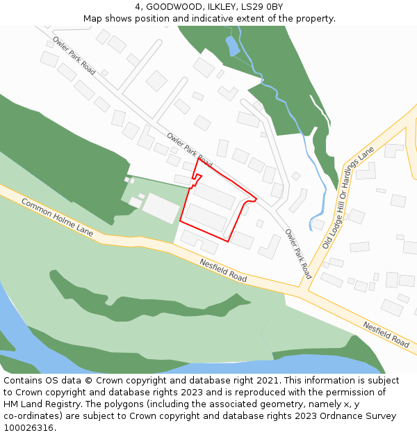 4, GOODWOOD, ILKLEY, LS29 0BY: Location map and indicative extent of plot