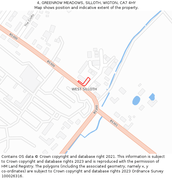 4, GREENROW MEADOWS, SILLOTH, WIGTON, CA7 4HY: Location map and indicative extent of plot