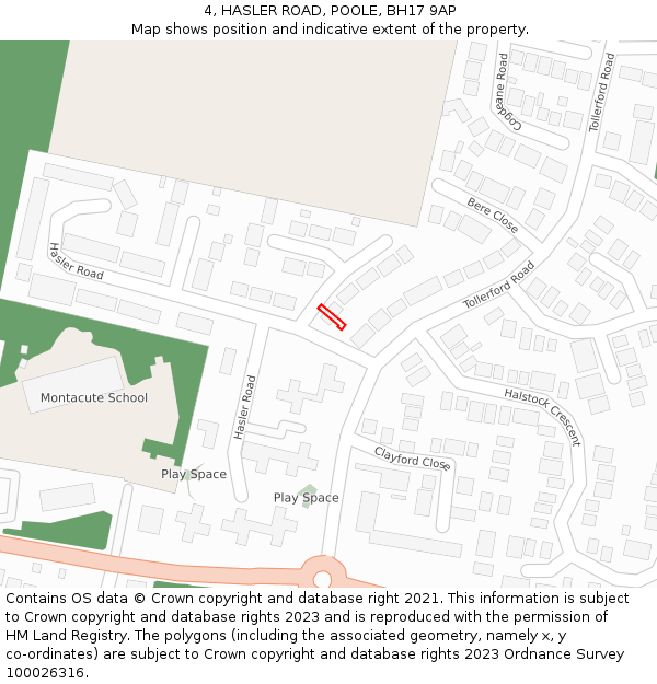 4, HASLER ROAD, POOLE, BH17 9AP: Location map and indicative extent of plot
