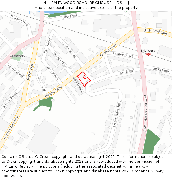 4, HEALEY WOOD ROAD, BRIGHOUSE, HD6 1HJ: Location map and indicative extent of plot
