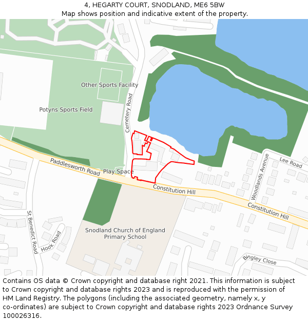 4, HEGARTY COURT, SNODLAND, ME6 5BW: Location map and indicative extent of plot