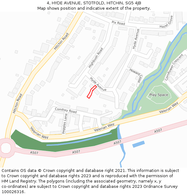 4, HYDE AVENUE, STOTFOLD, HITCHIN, SG5 4JB: Location map and indicative extent of plot