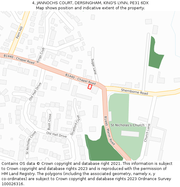 4, JANNOCHS COURT, DERSINGHAM, KING'S LYNN, PE31 6DX: Location map and indicative extent of plot