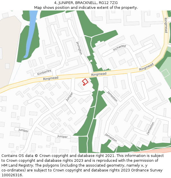 4, JUNIPER, BRACKNELL, RG12 7ZG: Location map and indicative extent of plot