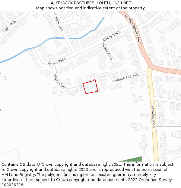 4, KENWICK PASTURES, LOUTH, LN11 8EE: Location map and indicative extent of plot
