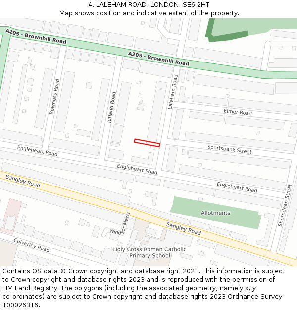4, LALEHAM ROAD, LONDON, SE6 2HT: Location map and indicative extent of plot
