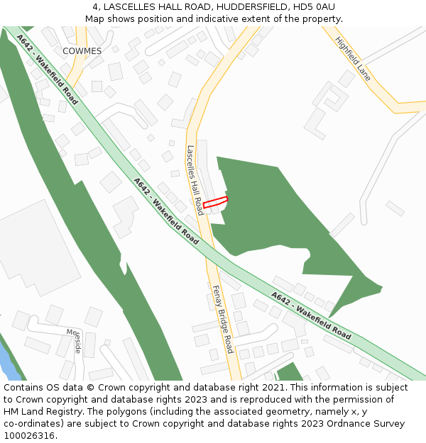 4, LASCELLES HALL ROAD, HUDDERSFIELD, HD5 0AU: Location map and indicative extent of plot