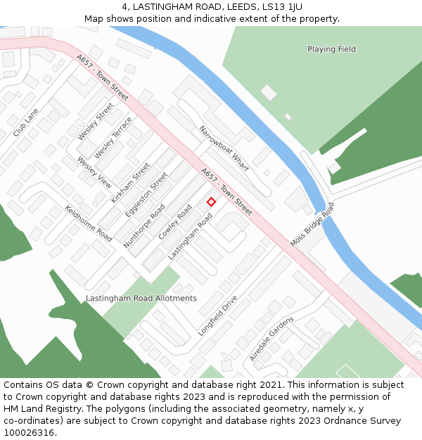 4, LASTINGHAM ROAD, LEEDS, LS13 1JU: Location map and indicative extent of plot