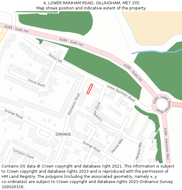 4, LOWER RAINHAM ROAD, GILLINGHAM, ME7 2YD: Location map and indicative extent of plot