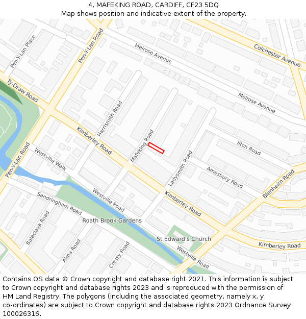 4, MAFEKING ROAD, CARDIFF, CF23 5DQ: Location map and indicative extent of plot