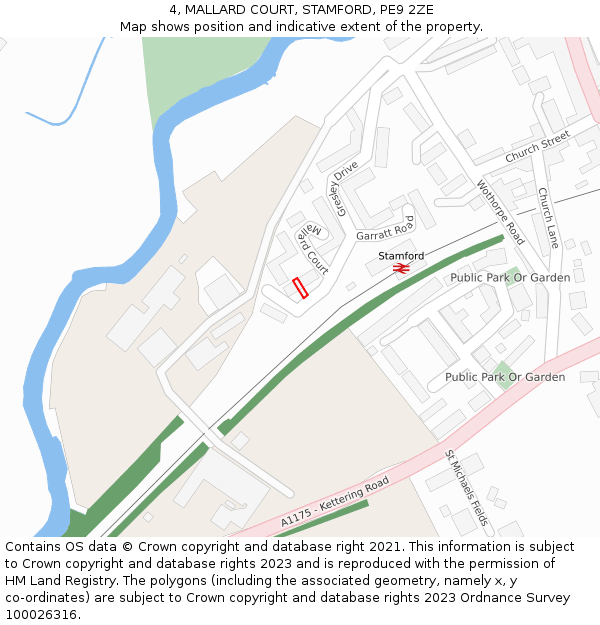4, MALLARD COURT, STAMFORD, PE9 2ZE: Location map and indicative extent of plot