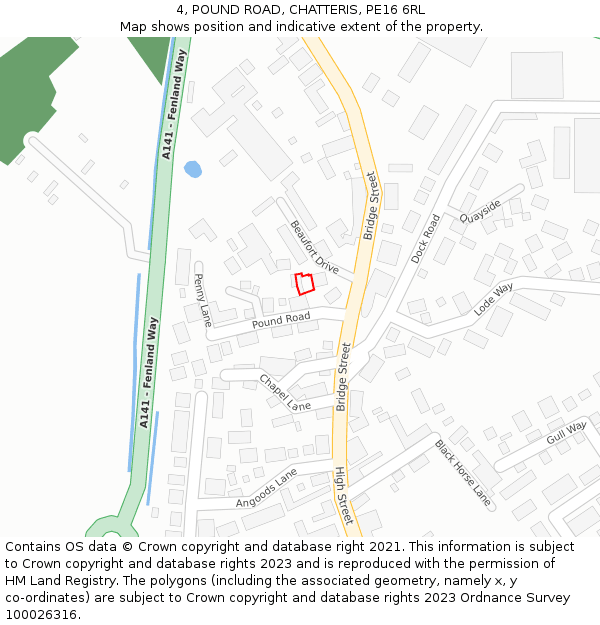 4, POUND ROAD, CHATTERIS, PE16 6RL: Location map and indicative extent of plot