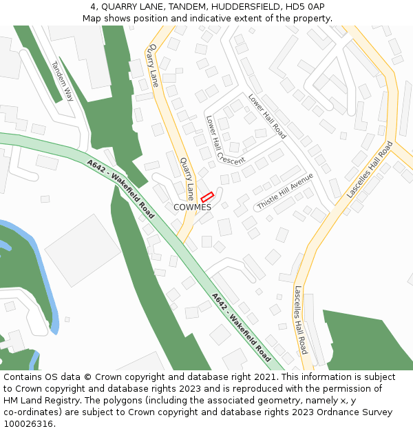 4, QUARRY LANE, TANDEM, HUDDERSFIELD, HD5 0AP: Location map and indicative extent of plot