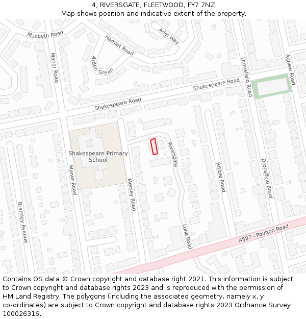 4, RIVERSGATE, FLEETWOOD, FY7 7NZ: Location map and indicative extent of plot