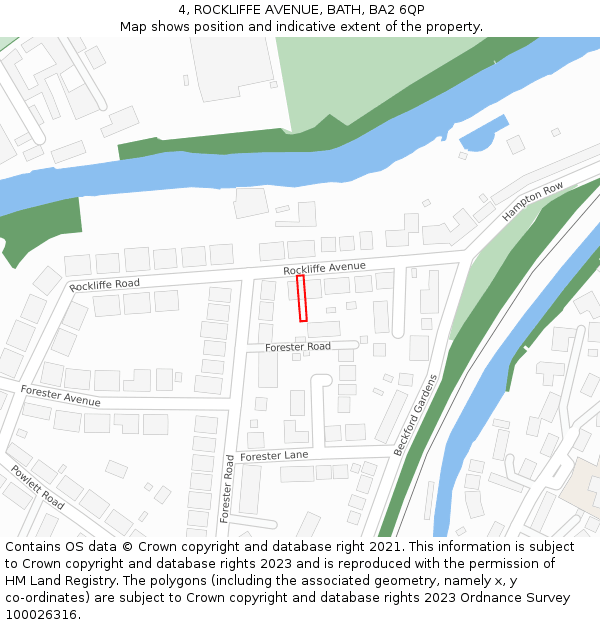 4, ROCKLIFFE AVENUE, BATH, BA2 6QP: Location map and indicative extent of plot