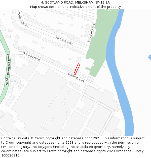 4, SCOTLAND ROAD, MELKSHAM, SN12 8AJ: Location map and indicative extent of plot