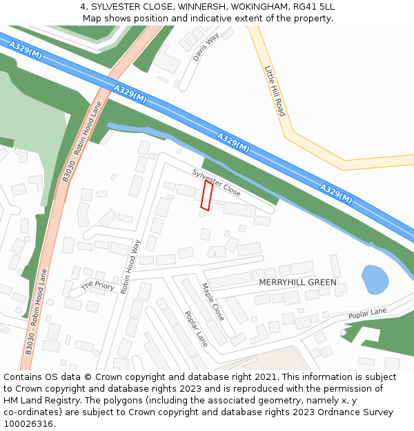 4, SYLVESTER CLOSE, WINNERSH, WOKINGHAM, RG41 5LL: Location map and indicative extent of plot