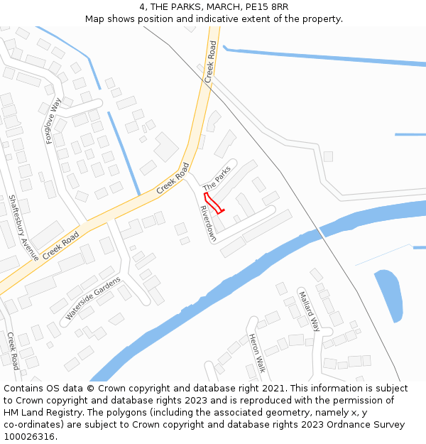 4, THE PARKS, MARCH, PE15 8RR: Location map and indicative extent of plot
