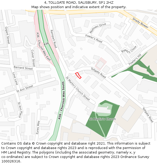 4, TOLLGATE ROAD, SALISBURY, SP1 2HZ: Location map and indicative extent of plot