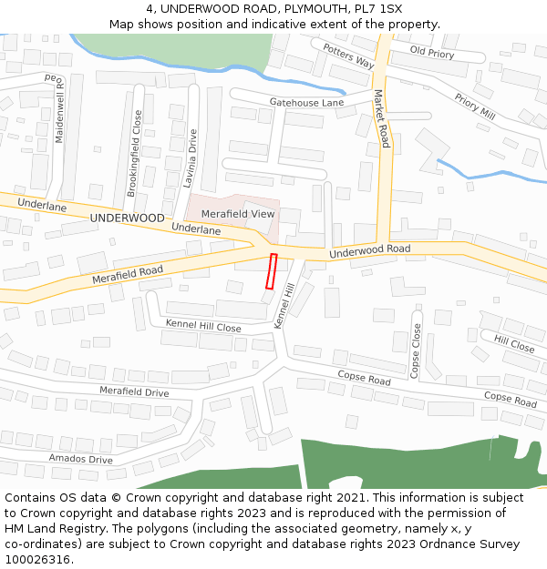 4, UNDERWOOD ROAD, PLYMOUTH, PL7 1SX: Location map and indicative extent of plot