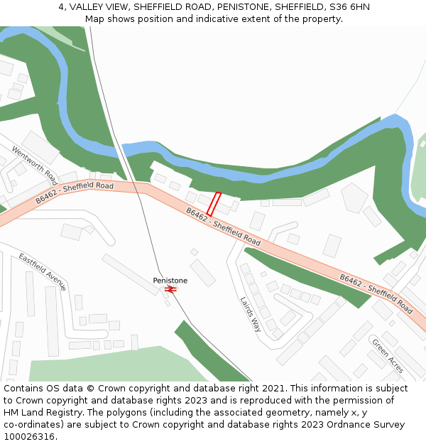 4, VALLEY VIEW, SHEFFIELD ROAD, PENISTONE, SHEFFIELD, S36 6HN: Location map and indicative extent of plot