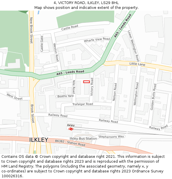 4, VICTORY ROAD, ILKLEY, LS29 8HL: Location map and indicative extent of plot