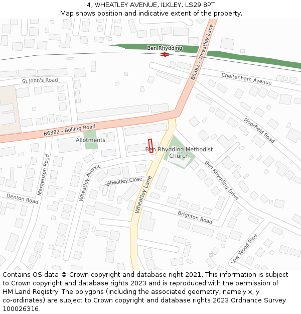4, WHEATLEY AVENUE, ILKLEY, LS29 8PT: Location map and indicative extent of plot