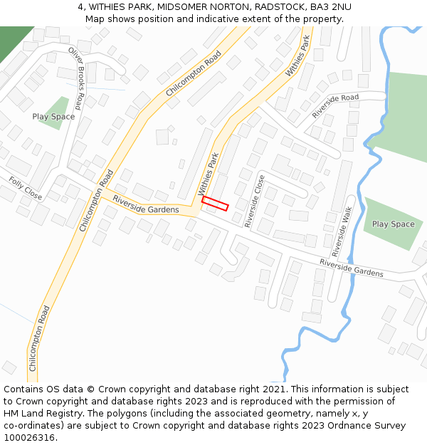 4, WITHIES PARK, MIDSOMER NORTON, RADSTOCK, BA3 2NU: Location map and indicative extent of plot