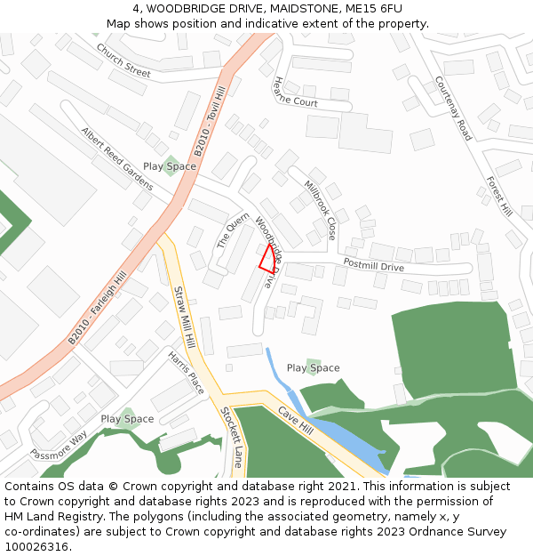4, WOODBRIDGE DRIVE, MAIDSTONE, ME15 6FU: Location map and indicative extent of plot