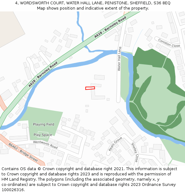 4, WORDSWORTH COURT, WATER HALL LANE, PENISTONE, SHEFFIELD, S36 8EQ: Location map and indicative extent of plot