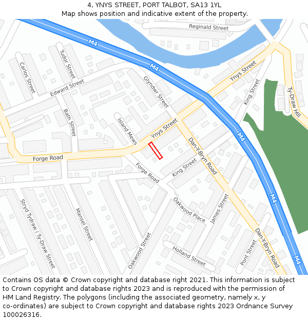 4, YNYS STREET, PORT TALBOT, SA13 1YL: Location map and indicative extent of plot