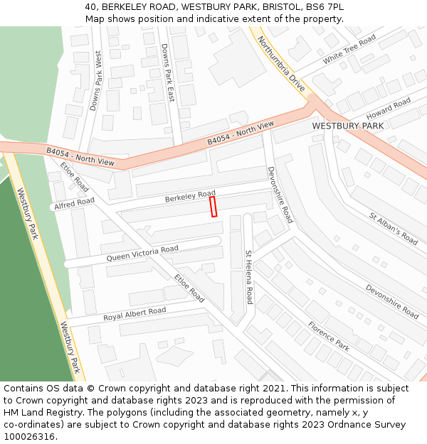 40, BERKELEY ROAD, WESTBURY PARK, BRISTOL, BS6 7PL: Location map and indicative extent of plot